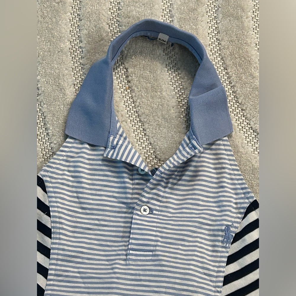 Vintage Y2K Ralph Lauren Polo Striped Cropped Halter Tie-Back Top - S/M - Picture 2 of 8